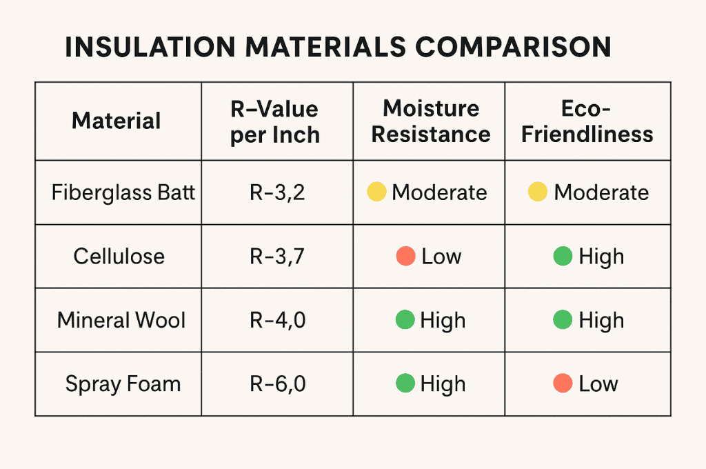 Insulation Material Comparison